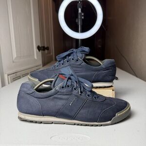 PRADA Leather Nylon RUNNING Sneakers STRIPE Navy - US 10 EU 9